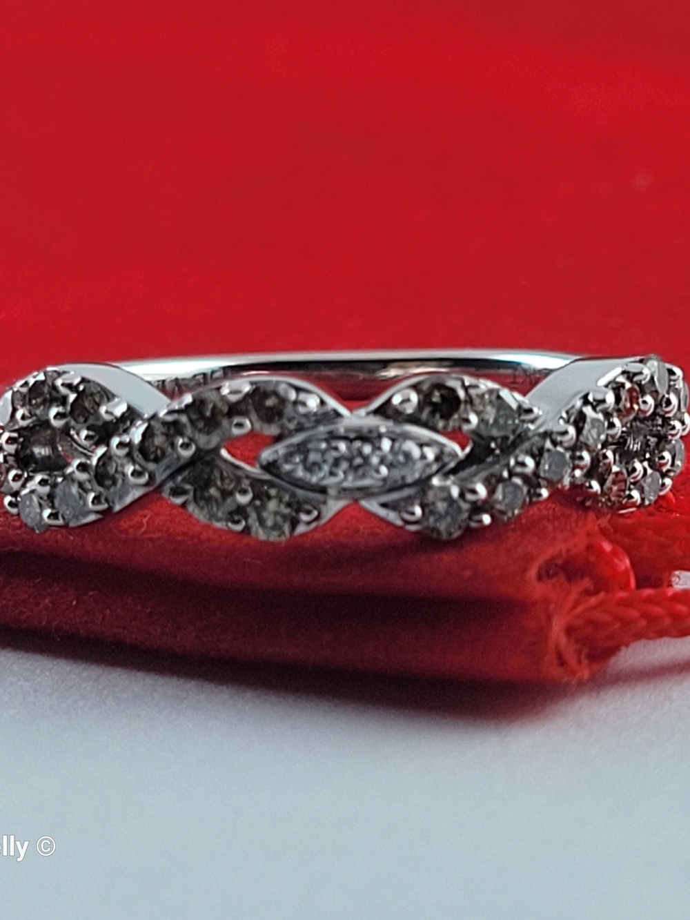 LeVian 14K White Gold Chocolate & Vanilla Diamond Infinity Ring Size 6.5